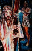 Station 7: Christ falls for the second time (detail)