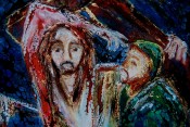 Station 5: Simon of Cyrene helps Christ to carry the cross (detail)