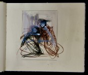 Drawing: Invisible Rooms - Confinement 2 Figures 1a Mixed Media on Paper 28cm x 25cm Exercise: Trapped within 12.7cm x 17.8cm