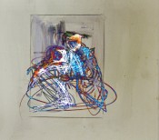 Drawing: Invisible Rooms - Confinement 2 Figures 1b Mixed Media on Paper + Digital invert & manipulation 28cm x 25cm Exercise: Trapped within 12.7cm x 17.8cm