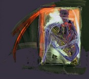Drawing: Invisible Rooms - Confinement I Figure 3c Mixed Media on Paper + Digital invert & manipulation 28cm x 25cm Exercise: Trapped within 12.7cm x 17.8cm