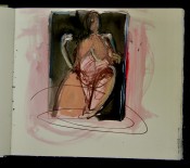 Drawing: Invisible Rooms - Confinement I Figure 4a Mixed Media on Paper  28cm x 25cm Exercise: Trapped within 12.7cm x 17.8cm