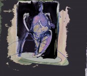 Drawing: Invisible Rooms - Confinement I Figure 4d Mixed Media on Paper + Digital invert and manipulation 28cm x 25cm Exercise: Trapped within 12.7cm x 17.8cm