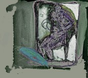 Drawing: Invisible Rooms - Confinement 2 Figures 5d Mixed Media on Paper + Digital invert & manipulation 28cm x 25cm Exercise: Trapped within 12.7cm x 17.8cm