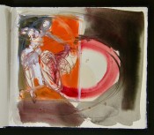 Drawing: Invisible Rooms - Confinement 2 Figures 8a Mixed Media on Paper 28cm x 25cm Exercise: Trapped within 12.7cm x 17.8cm